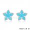 Fake Van Cleef & Arpels Sweet Alhambra Star Earrings White Gold,Turquoise